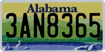 AL license plate 3AN8365