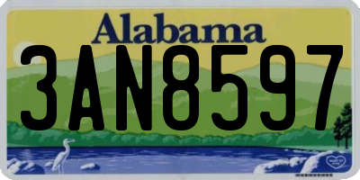 AL license plate 3AN8597