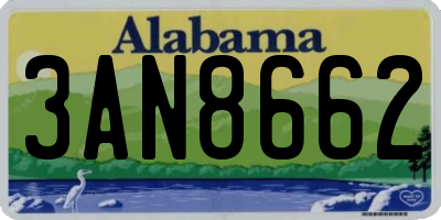 AL license plate 3AN8662
