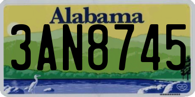AL license plate 3AN8745