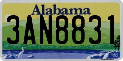 AL license plate 3AN8831