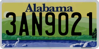 AL license plate 3AN9021