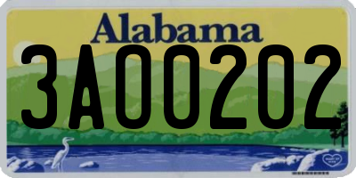 AL license plate 3AO0202