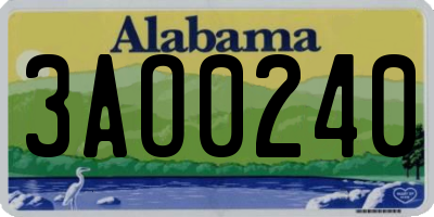 AL license plate 3AO0240