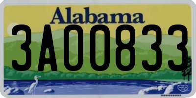 AL license plate 3AO0833