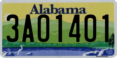 AL license plate 3AO1401
