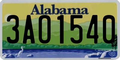 AL license plate 3AO1540