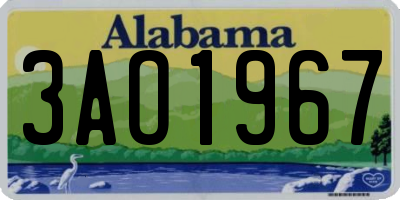 AL license plate 3AO1967