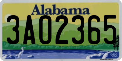 AL license plate 3AO2365