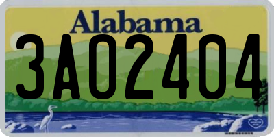 AL license plate 3AO2404