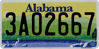 AL license plate 3AO2667