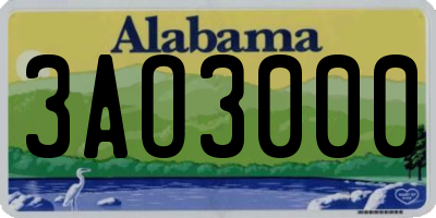 AL license plate 3AO3000