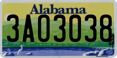 AL license plate 3AO3038