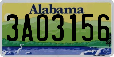 AL license plate 3AO3156