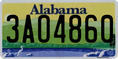 AL license plate 3AO4860