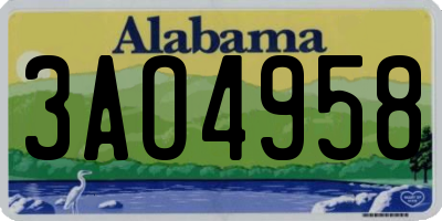 AL license plate 3AO4958