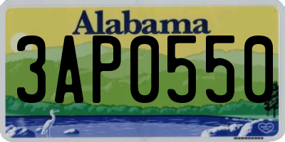 AL license plate 3AP0550