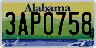 AL license plate 3AP0758