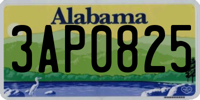 AL license plate 3AP0825