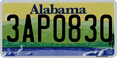 AL license plate 3AP0830