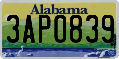 AL license plate 3AP0839