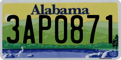 AL license plate 3AP0871