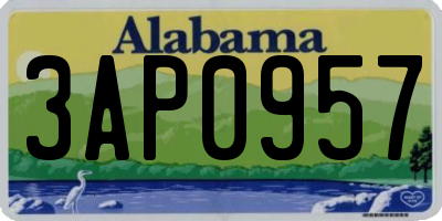 AL license plate 3AP0957