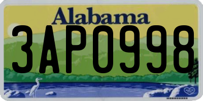 AL license plate 3AP0998