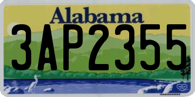 AL license plate 3AP2355