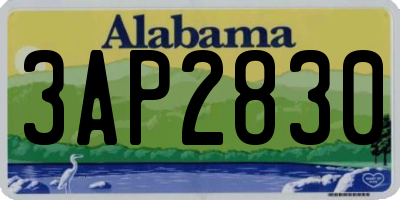 AL license plate 3AP2830