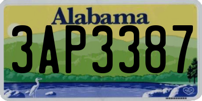 AL license plate 3AP3387