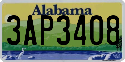 AL license plate 3AP3408