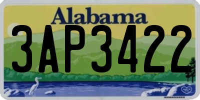 AL license plate 3AP3422