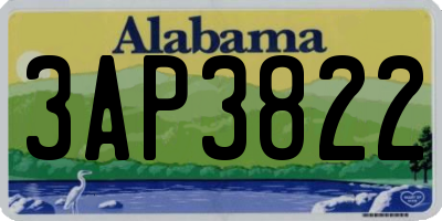 AL license plate 3AP3822