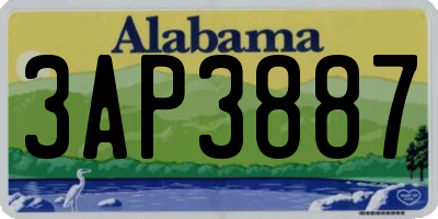 AL license plate 3AP3887