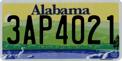 AL license plate 3AP4021