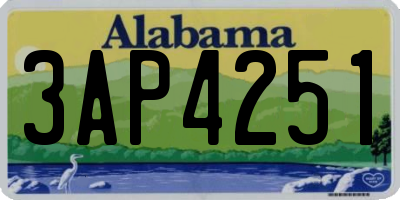 AL license plate 3AP4251