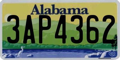 AL license plate 3AP4362