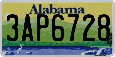 AL license plate 3AP6728