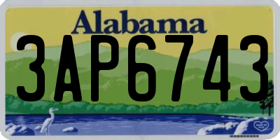 AL license plate 3AP6743