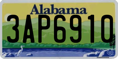 AL license plate 3AP6910