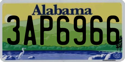 AL license plate 3AP6966