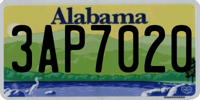AL license plate 3AP7020