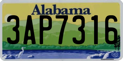 AL license plate 3AP7316