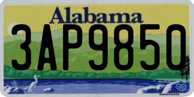 AL license plate 3AP9850