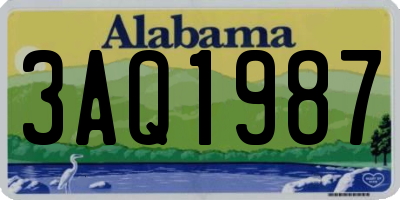 AL license plate 3AQ1987