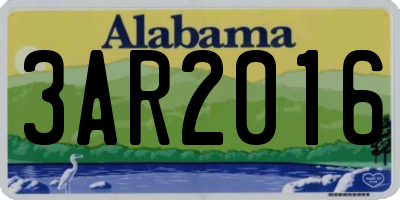 AL license plate 3AR2016