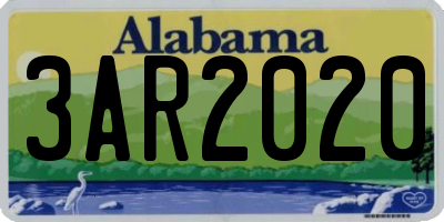AL license plate 3AR2020