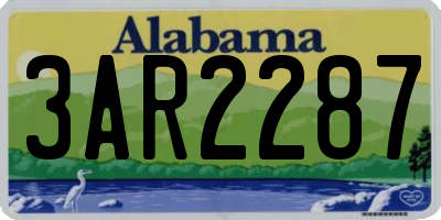 AL license plate 3AR2287