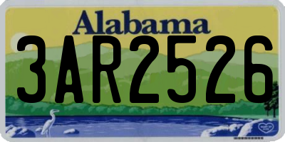 AL license plate 3AR2526